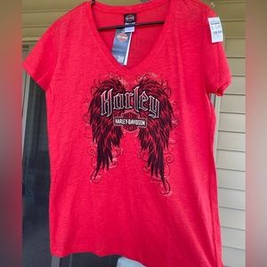 Women’s Harley Davidson red T Shirt Large. new with tags